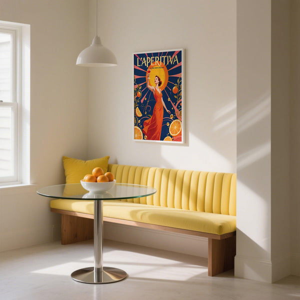 Elegant woman holding spritz in Aperol Spritz Gift illustration.