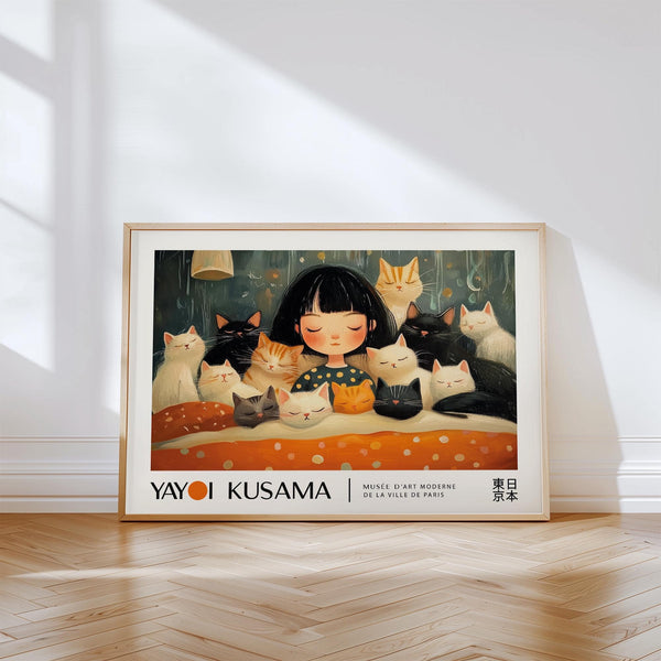 Minimalist cat art print perfect for bedrooms and nurseries