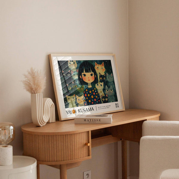 Unique wall art blending surrealism and Japanese aesthetics