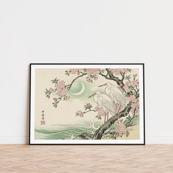 Signature stamp element placed near the bottom of bird illustration