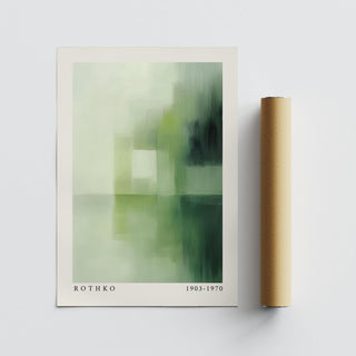 Deep forest and sage tones featured in this olive green wall art.