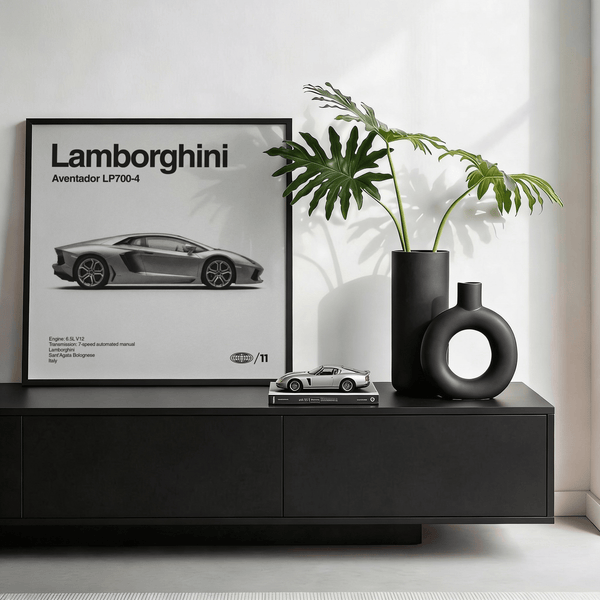 Gray Lamborghini Aventador Wall Art for youth room decor