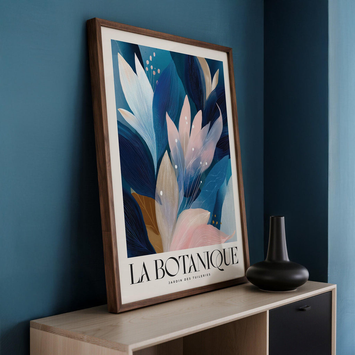 Modern abstract botanical art for living room or creative space