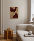 Neutral Organic Abstract Art wall print featuring Red, Brown, Beige, White colors for office decor
