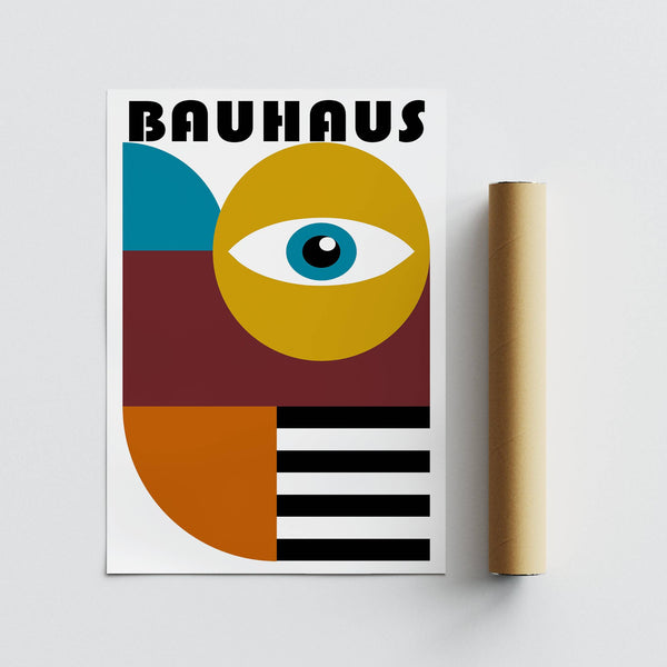 Abstract eye retro wall art for creative workspace or office