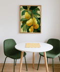 Pear Wall Art botanical poster in yellow for rustic kitchen wall
