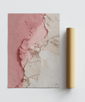 Modern Pink Abstract Print featuring Pink and Beige art print