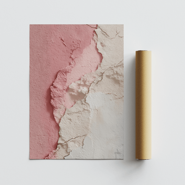 Modern Pink Abstract Print featuring Pink and Beige art print