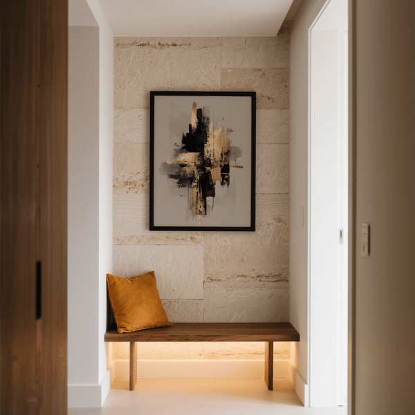 Gold Wabi Sabi Print art print, black and gold for contemporary living spaces