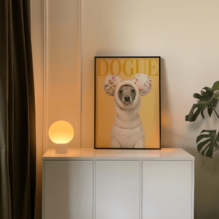 Beige and yellow Funny Dog Wall Art, best for kid’s playroom