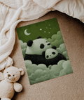 Panda Nursery Wall Art, family nursery, Black and White animal print