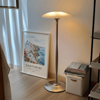 Santorini Art Print with hillside village illustration and coordinate text below