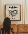 Jazz Social Club Art Print showing musician, perfect for office wall art