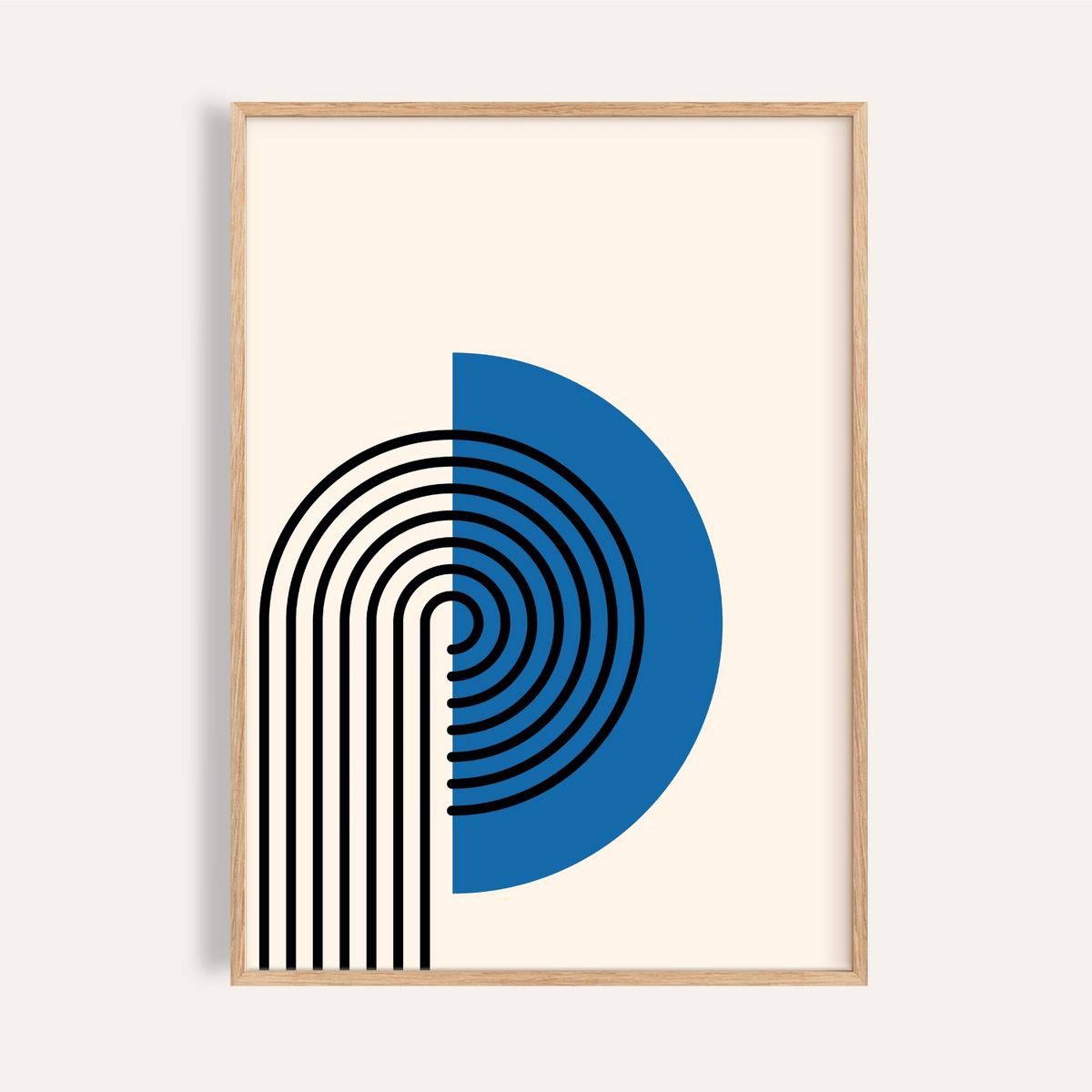 Abstract Arch Print in Black and Blue for living room wall art