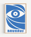 Contemporary blue Bauhaus art print for modern spaces