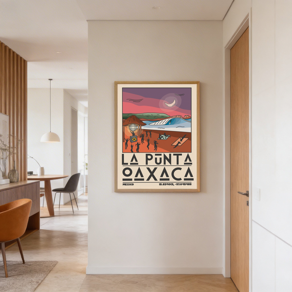 Detail of surfer tucked inside turquoise wave spray