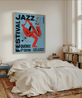 Music Wall Art with Blue and Red, unique decor for a lounge