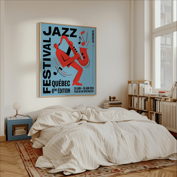 Music Wall Art with Blue and Red, unique decor for a lounge