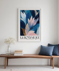 Modern abstract botanical art print featuring soft gradients and textures