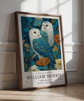 Wall Art Unique poster featuring owls in a William Morris-inspired garden.