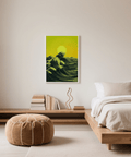 Abstract Ocean Art Print featuring yellow green suitable for entryway