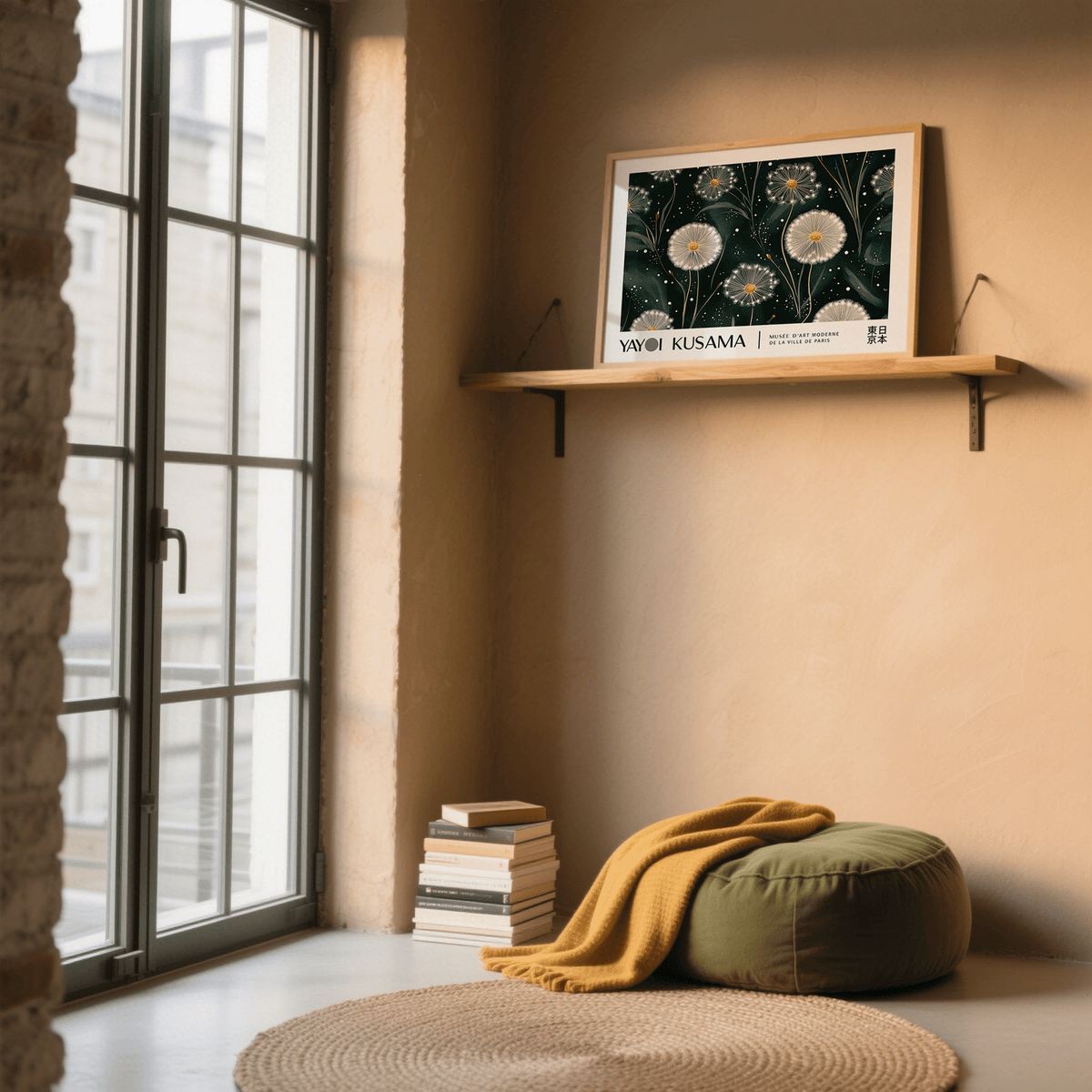 Tranquil emerald green wall art for calming interior design