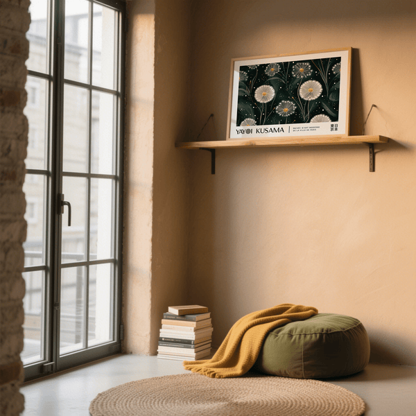 Tranquil emerald green wall art for calming interior design