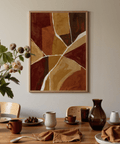 Burnt Orange Abstract Art wall art for home office, featuring Orange and Beige