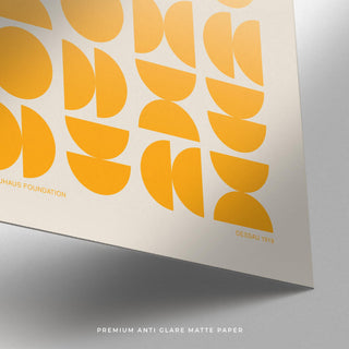 Close-up of the Posters Bauhaus print showing curved abstract forms.
