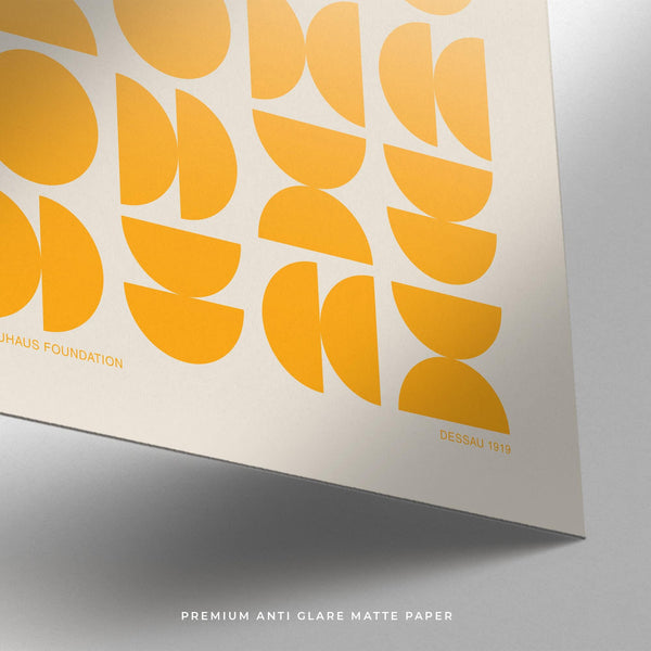 Close-up of the Posters Bauhaus print showing curved abstract forms.