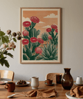 Cactus Desert Art decorative print for dining room wall