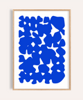 Modern Abstract Art blue and white print for living room wall art