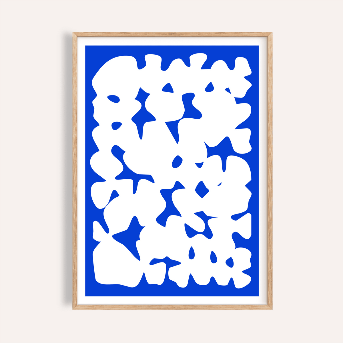 Blue and White Modern Art for living room wall art, blue, white, abstract poster
