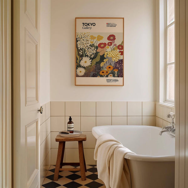 High-quality wildflower wall art print with Japanese aesthetics