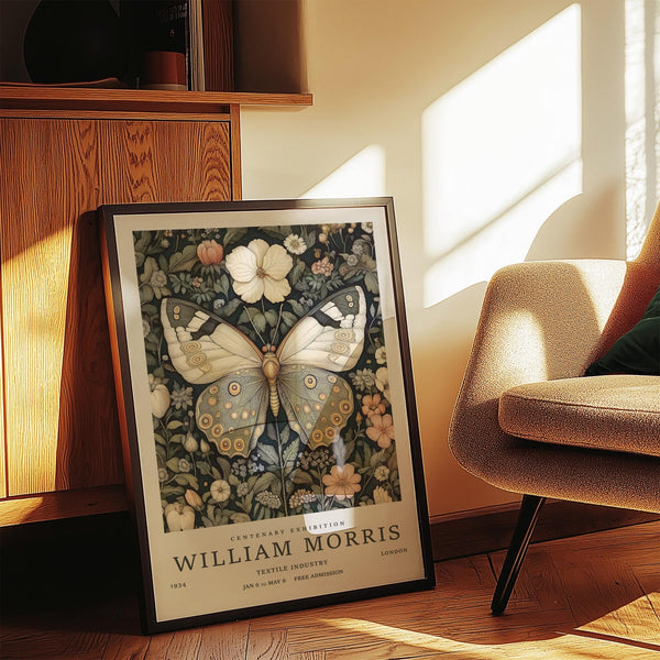 Butterfly posters featuring symmetrical butterfly among delicate foliage.