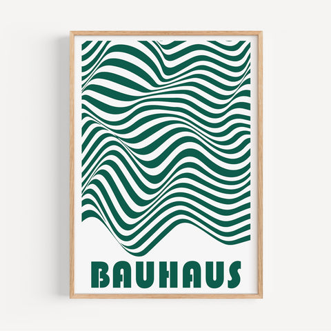 Bold abstract geometric wall art in green for minimalist home decor