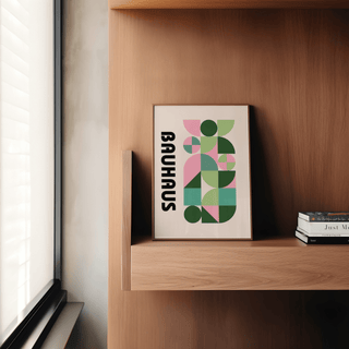 Modern Graphic Print art print with Green circles for stylish bedroom design