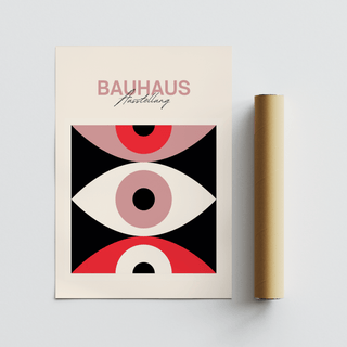 Abstract Eye Poster with White and Pink colors for bedroom poster