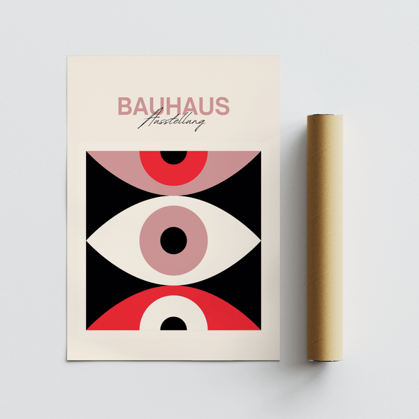 Abstract Eye Poster with White and Pink colors for bedroom poster