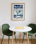 Vodka Martini Poster with blue hues for stylish kitchen decor