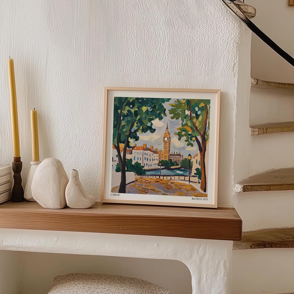 Bright, expressive London city art print included in Matisse Prints for Sale.