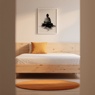 Serene Spiritual Poster, White elements, meditation space print