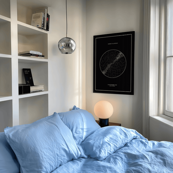 Custom Star Map black and white print suitable for home library art