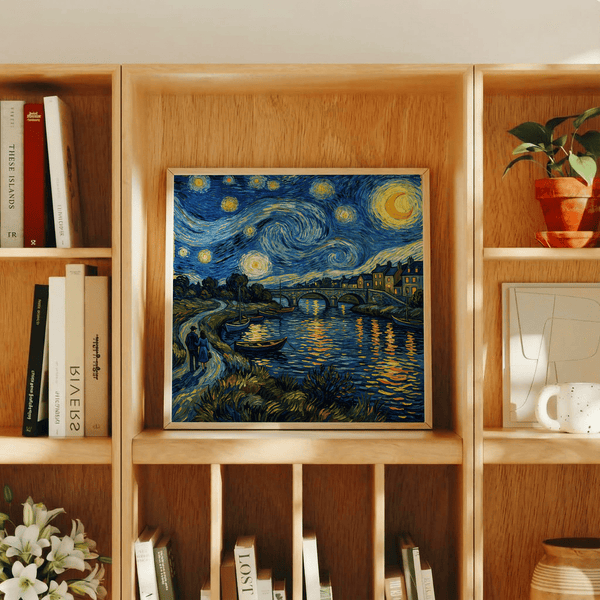 Vincent Van Gogh Poster blue swirling sky for creative office art print
