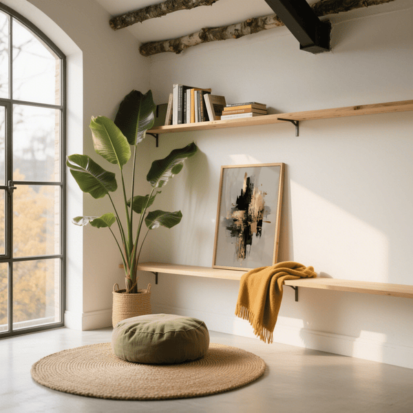 Minimalist Gold Wabi Sabi Print, gold tones for lounge or sitting room