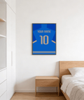Minimal football shirt wall art showing back view with large 10