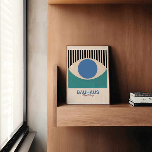 Abstract Eye Print wall art, contemporary design for home office, Black, Blue, White, Green