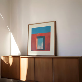 Meditative surrealist artwork perfect for contemporary interiors