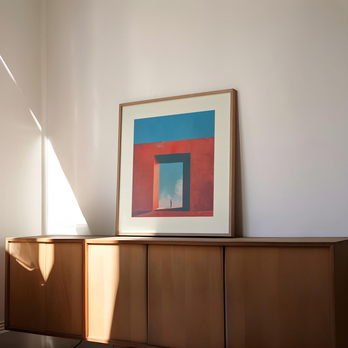 Meditative surrealist artwork perfect for contemporary interiors