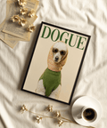 Fashion Poodle Wall Art dog print with white and beige tones for office or hallway